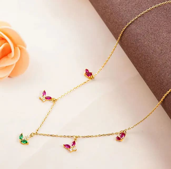 FlutterBloom Silver-Gold Necklace FlutterBloom Silver-Gold Necklace